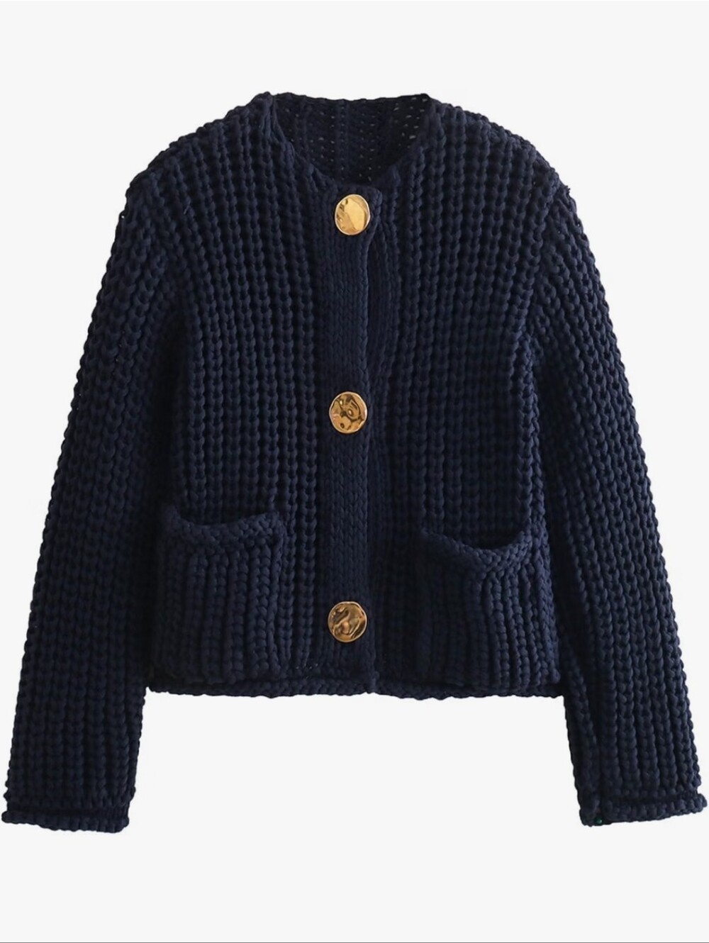 Long Sleeve Knit Cropped Cardigan Sweater - Picture 2 of 6